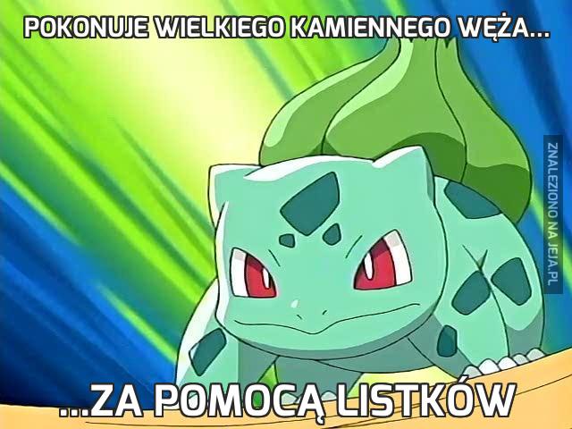 Pokonuje wielkiego kamiennego węża...