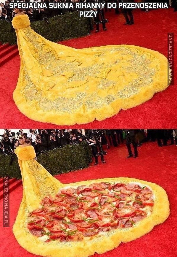 Specjalna suknia Rihanny do przenoszenia pizzy