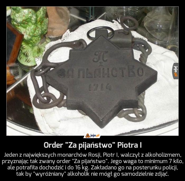 Order "Za pijaństwo" Piotra I