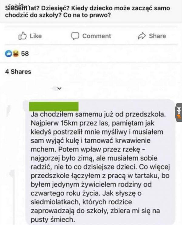 Mój stary chyba pisał ten komentarz