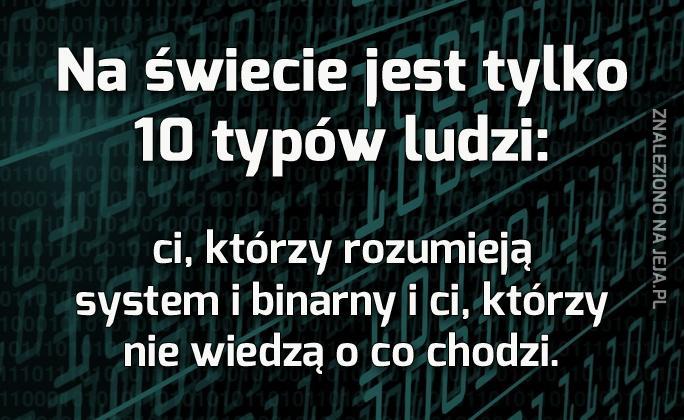 Jest 10 typów ludzi