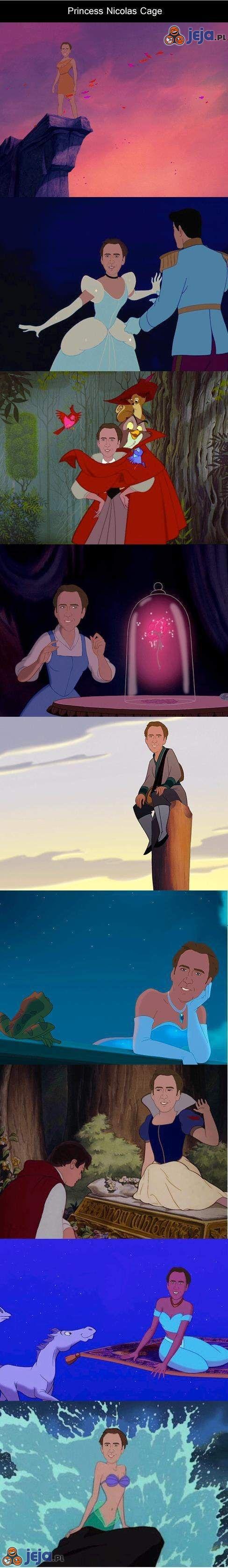 Nicolas Cage jako księżniczki Disney'a