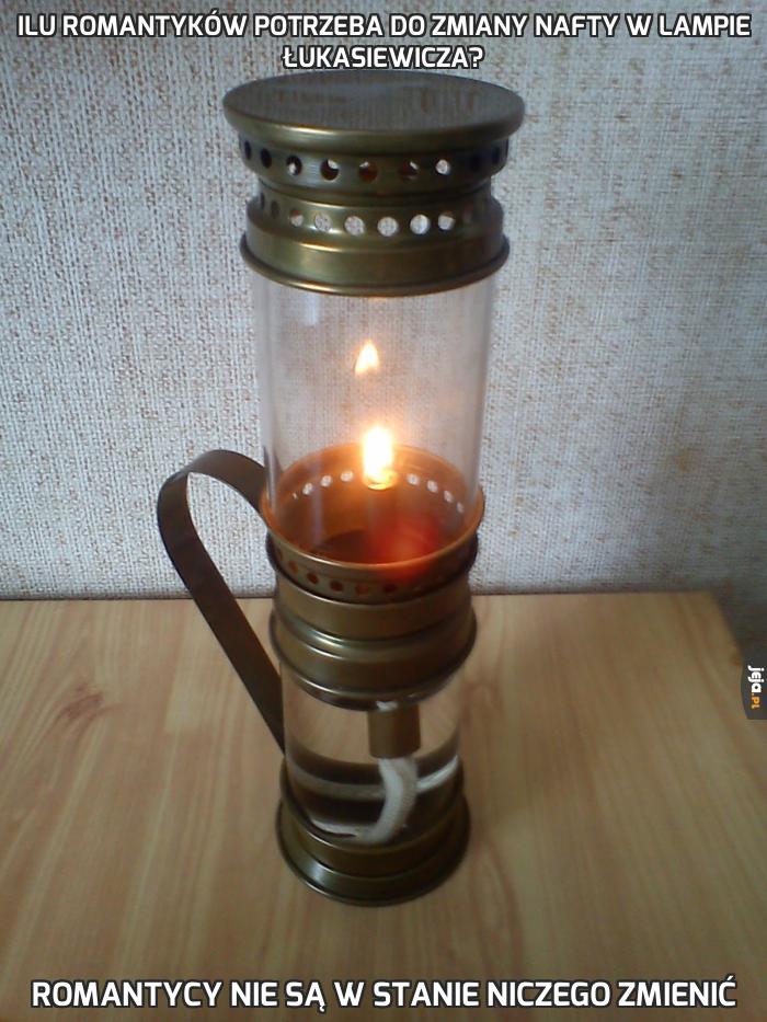 Ilu romantyków potrzeba do zmiany nafty w lampie Łukasiewicza?