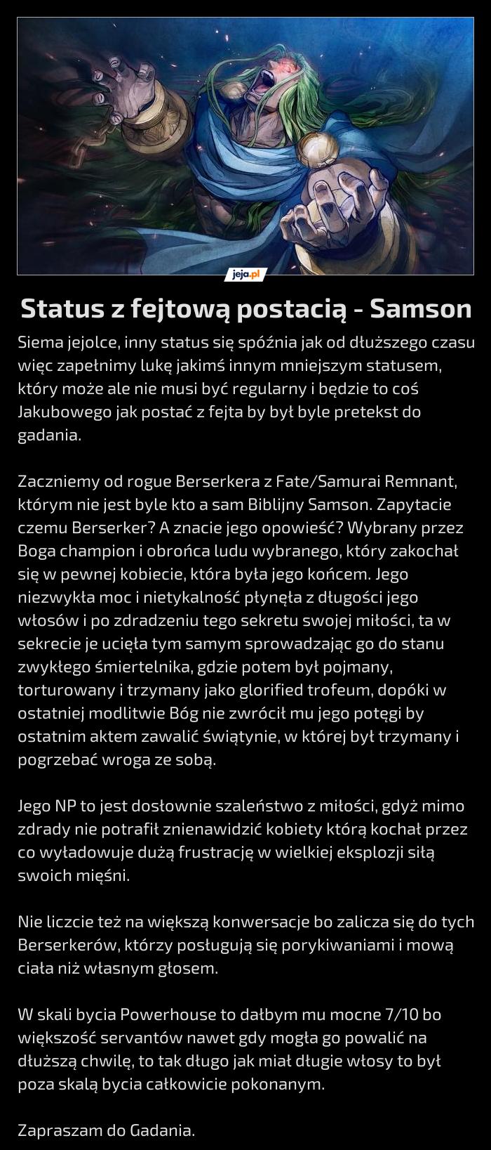 Nibystatus z Fejtową postacią - Samson 