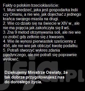 Fakty o polskim trzecioklasiście