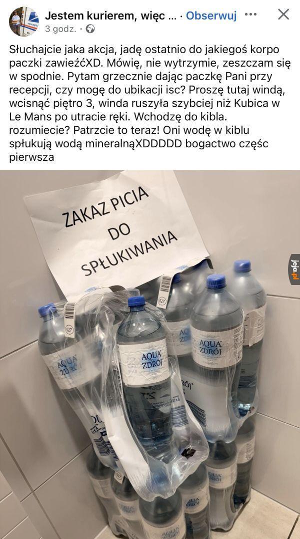 Spłukiwanie wody jest dla zarządu