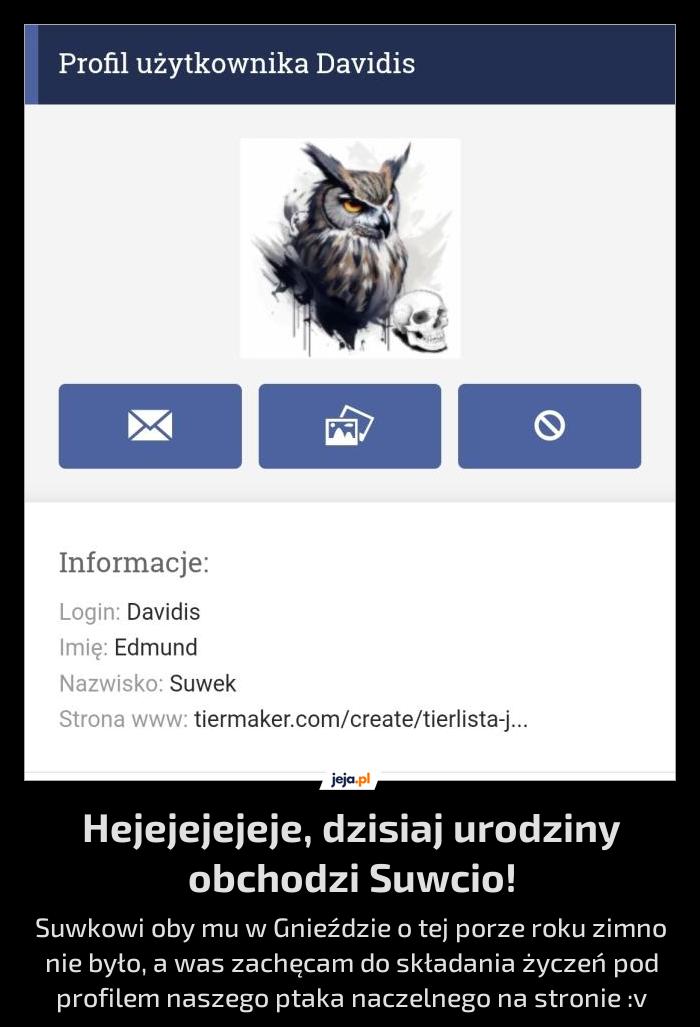 Status urodzinowy (spóźnienie bo padłem po wykłada h)