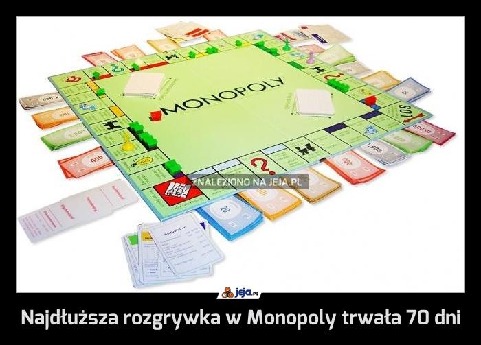 Najdłuższa rozgrywka w Monopoly trwała 70 dni