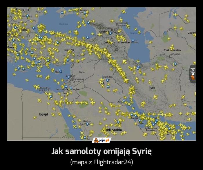 Jak samoloty omijają Syrię
