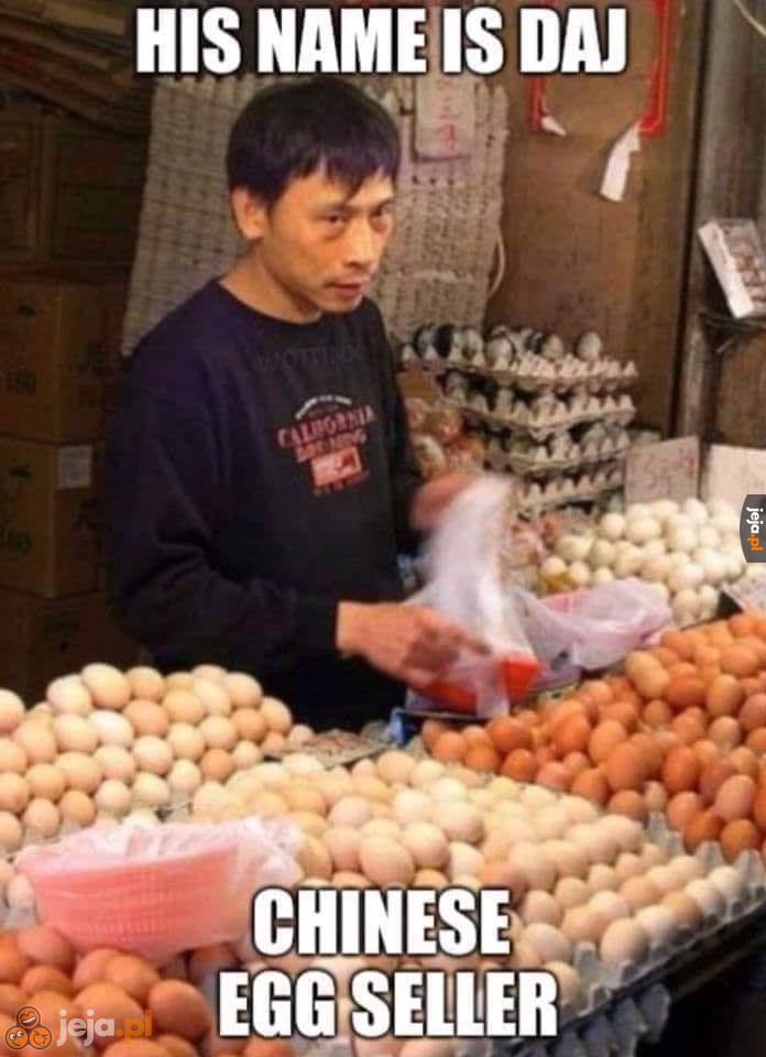 Chiński sprzedawca jaj