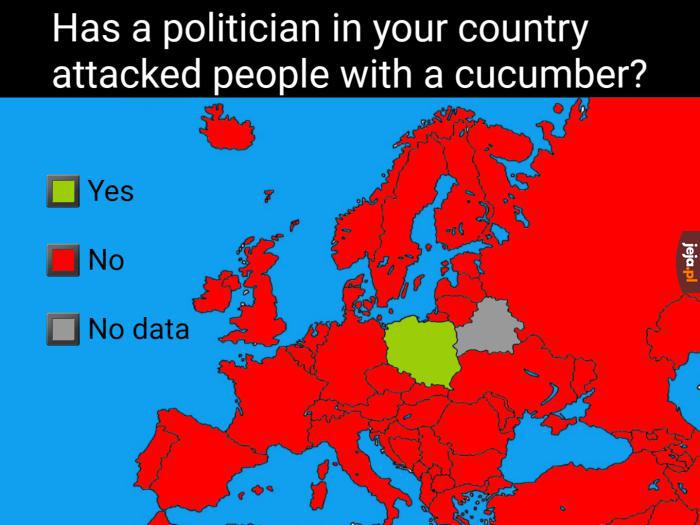 Czy w twoim kraju polityk zaatakował kogoś ogórkiem?