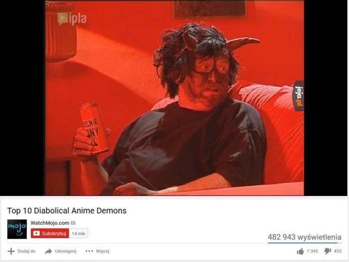 Top 10 demonów z anime