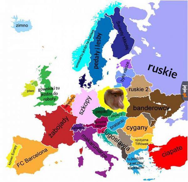 Mapa Europy według Janusza