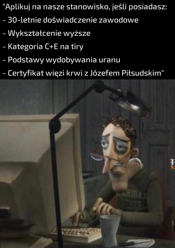 Oferujemy najniższą krajową + owocowe czwartki