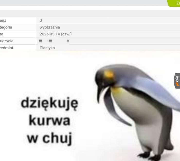 Dostałem zero za wyobraźnię xD