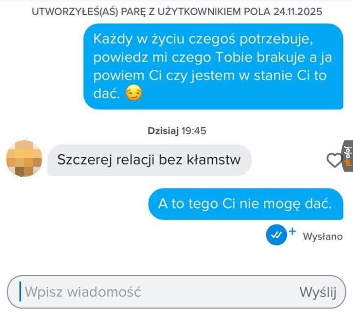 Szczerość w sumie jej dał