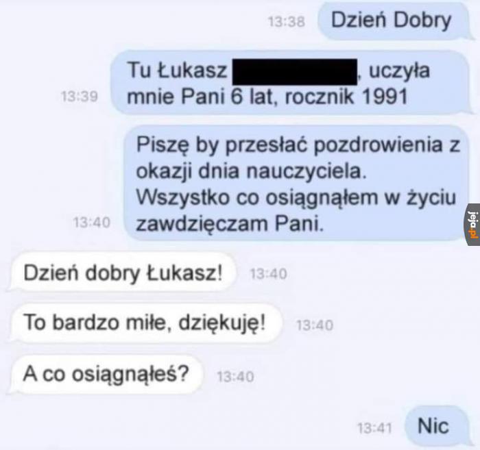 Chciałem tylko podziękować