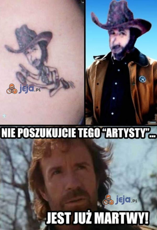 Tatuaż z Chuckiem Norrisem