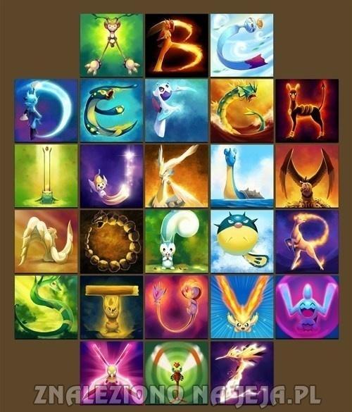 Alfabet Pokemonów