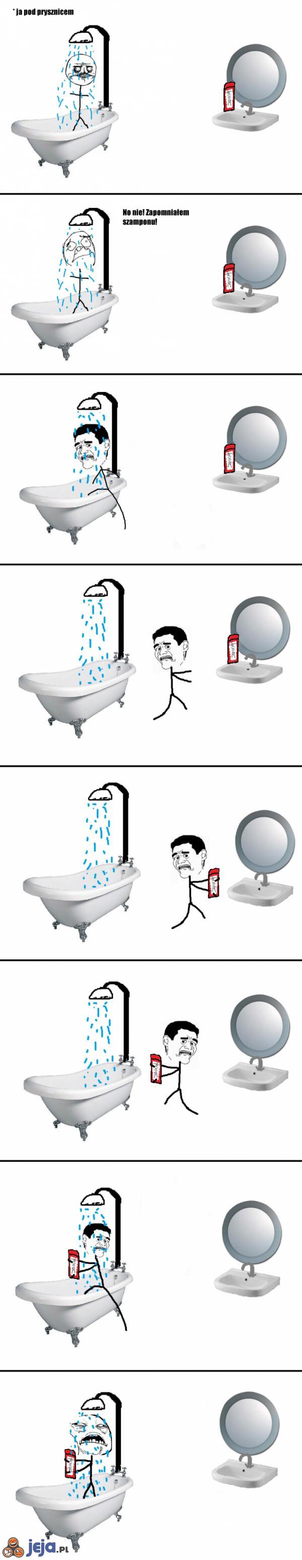 Gdy zapomnisz szamponu pod prysznicem