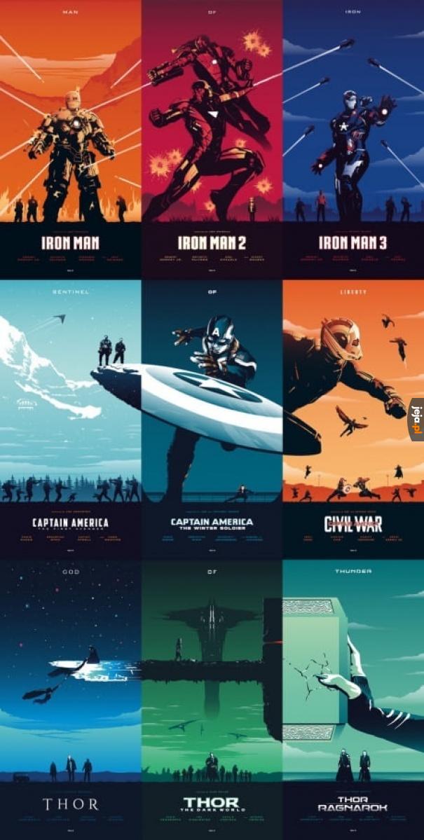 Perfekcyjne plakaty superbohaterskich trylogii