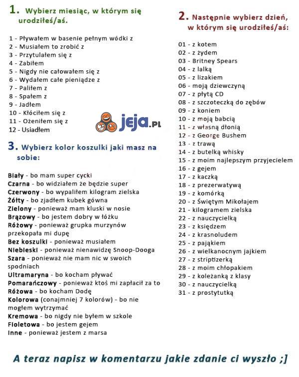 Napisz jakie zdanie Ci wyszło!