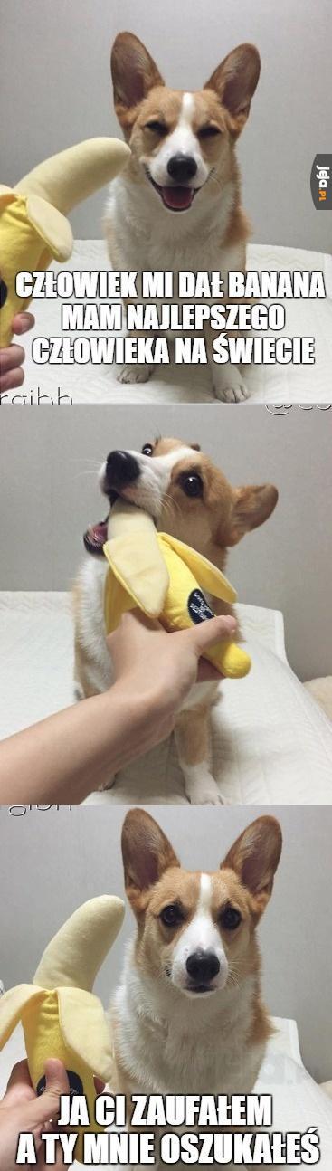 Człowiek dał mi banana