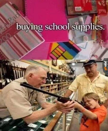 Kupowanie przyrządów szkolnych