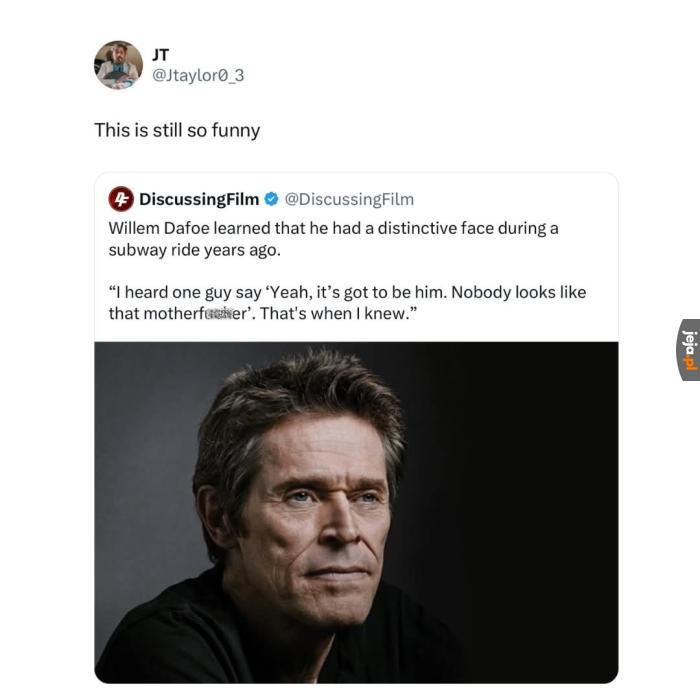 Willem Dafoe jest jeden