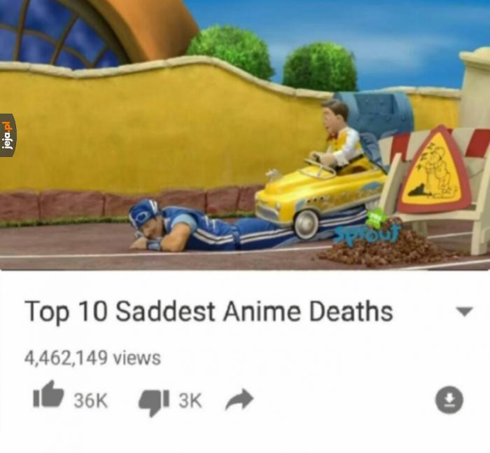 Top 10 najsmutniejszych śmierci w anime