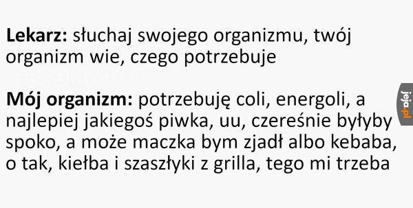 Co mówi mój organizm
