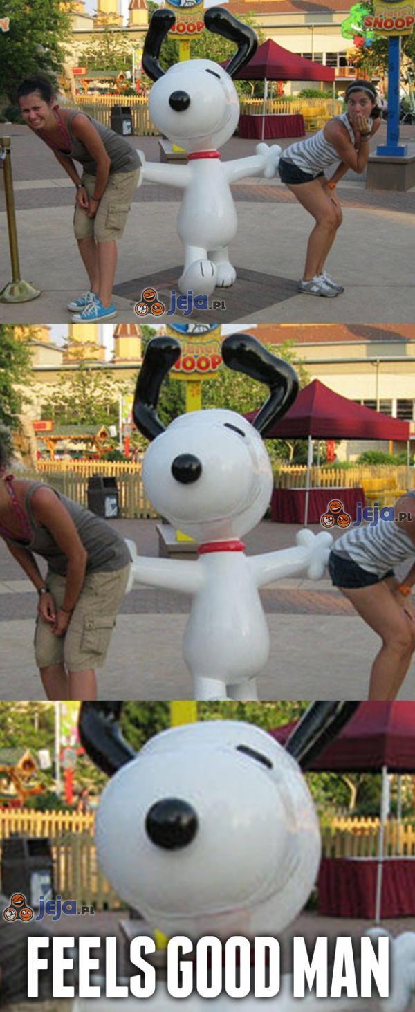 Snoopy jest zadowolony