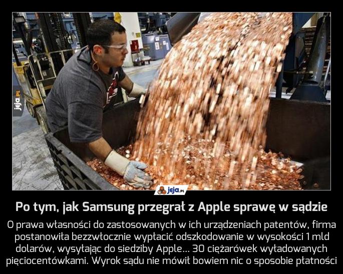 Po tym, jak Samsung przegrał z Apple sprawę w sądzie