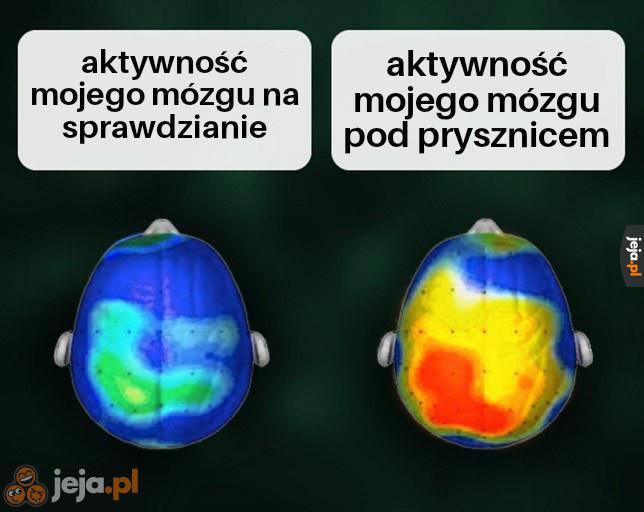 Może powinniśmy pisać sprawdziany pod prysznicem?