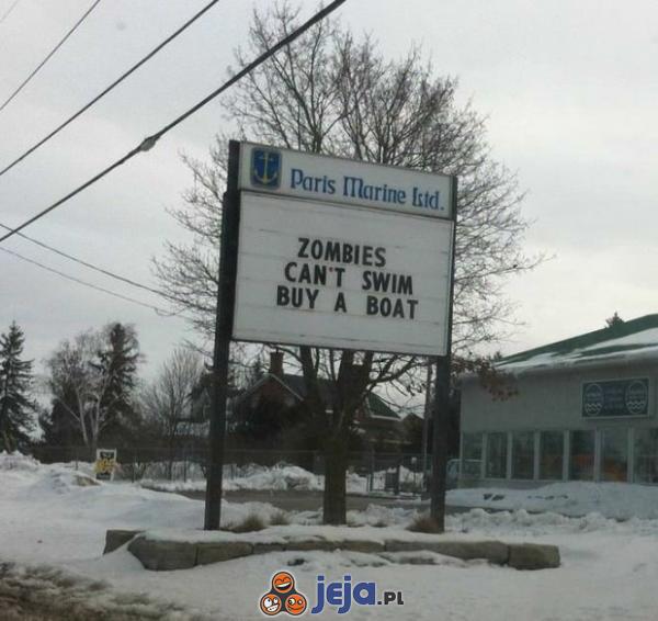 Zombie nie potrafią pływać...