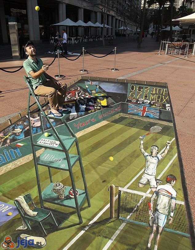 Iluzja na chodniku - tenis