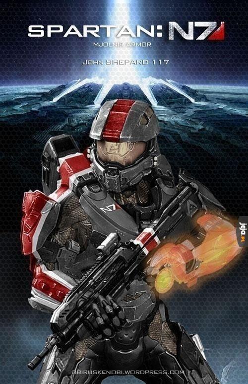 Shepard w pancerzu spartanina
