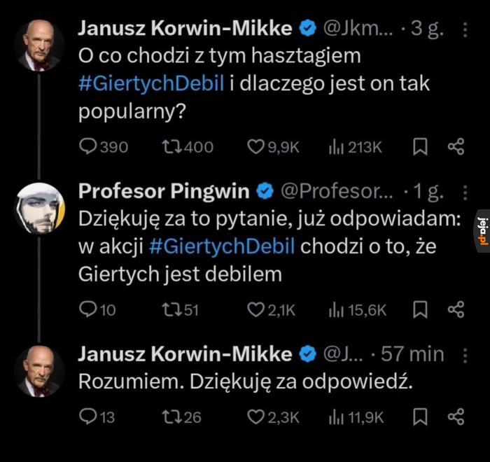 Dziękuję za informację
