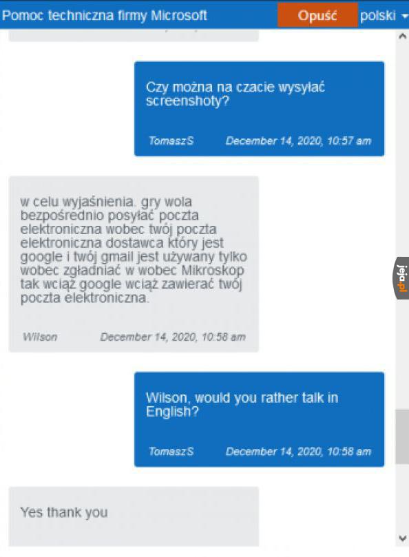 Przynajmniej się starał