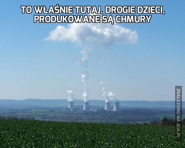 To właśnie tutaj, drogie dzieci, produkowane są chmury