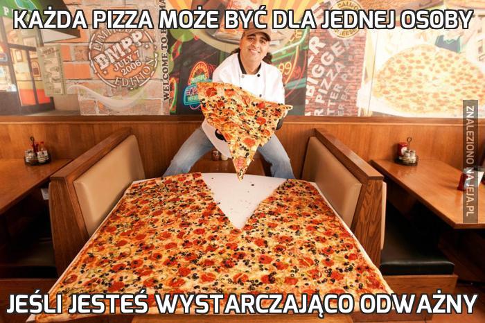 Każda pizza może być dla jednej osoby