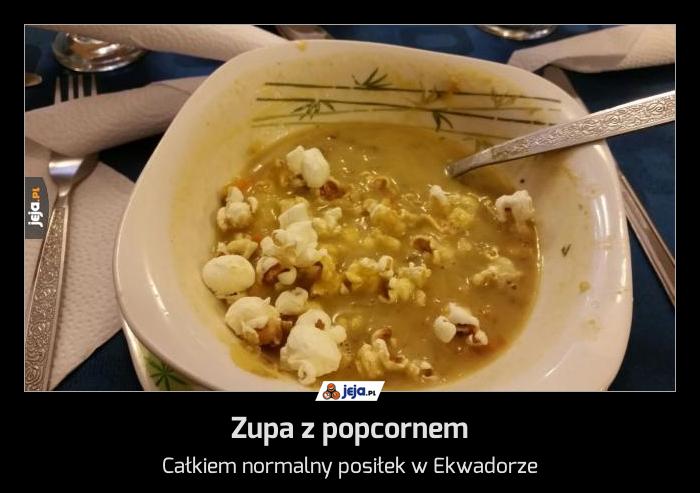 Zupa z popcornem