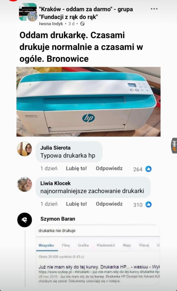 Oddam drukarkę
