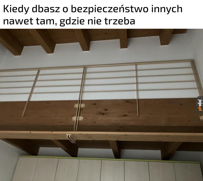 Fajna balustrada chroniąca ścianę