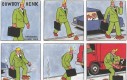 Cowboy Henk wychodząc z samochodu