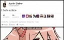 Bieber nie cierpi anime? Czyżby zazdrość o fanów?