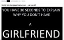 Masz 30 sekund na wyjaśnienie, dlaczego nie masz dziewczyny