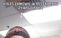 Koleś zamówił w restauracji żywego raka