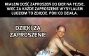 Dzięki za zaproszenie