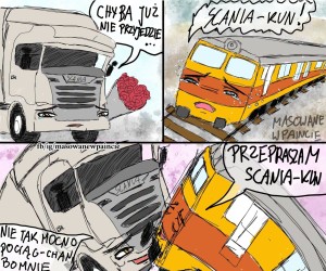 Scania x pociąg